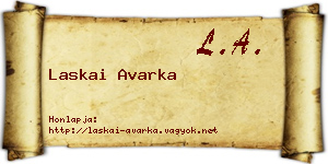 Laskai Avarka névjegykártya